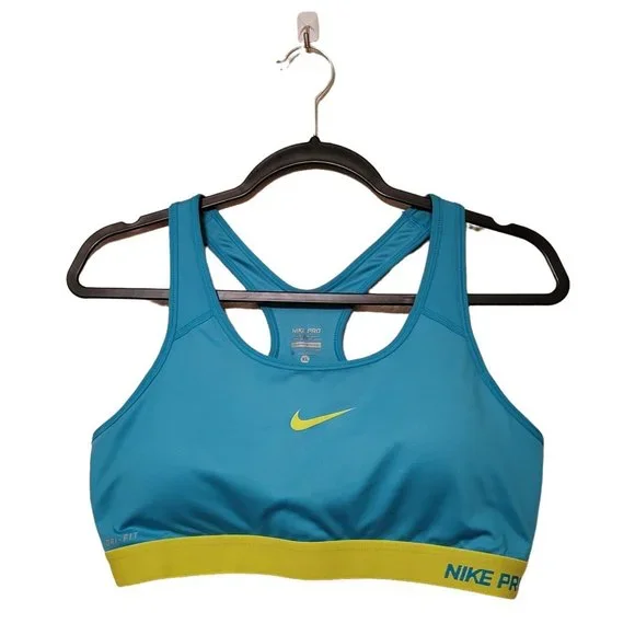 Nike Pro Womens Sports Bra Blue XL Plus Size Racerback Logo - Picture 6 of 6